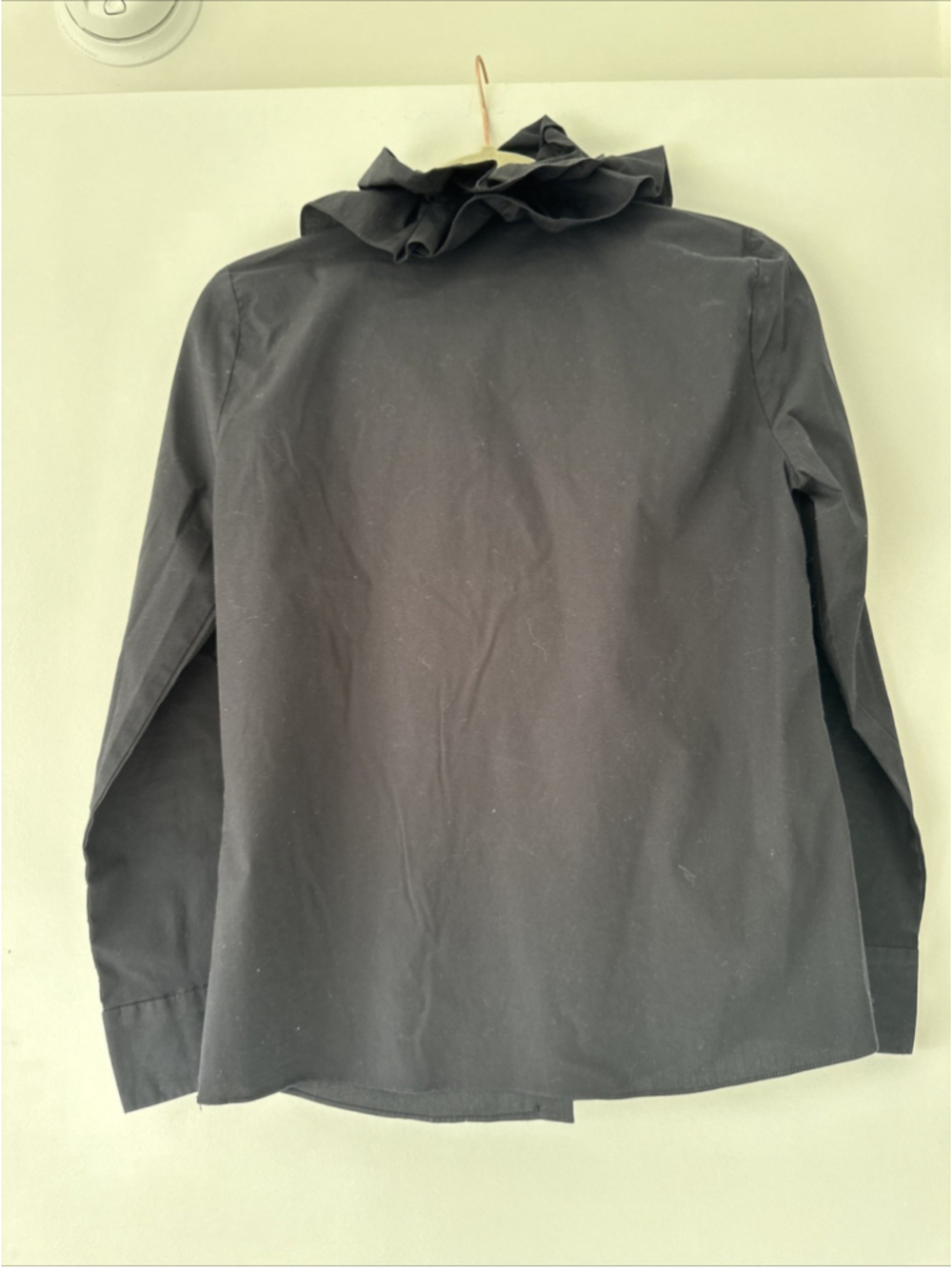 Zara Black Blouse Ruffled Colar Small - Picture 6 of 6